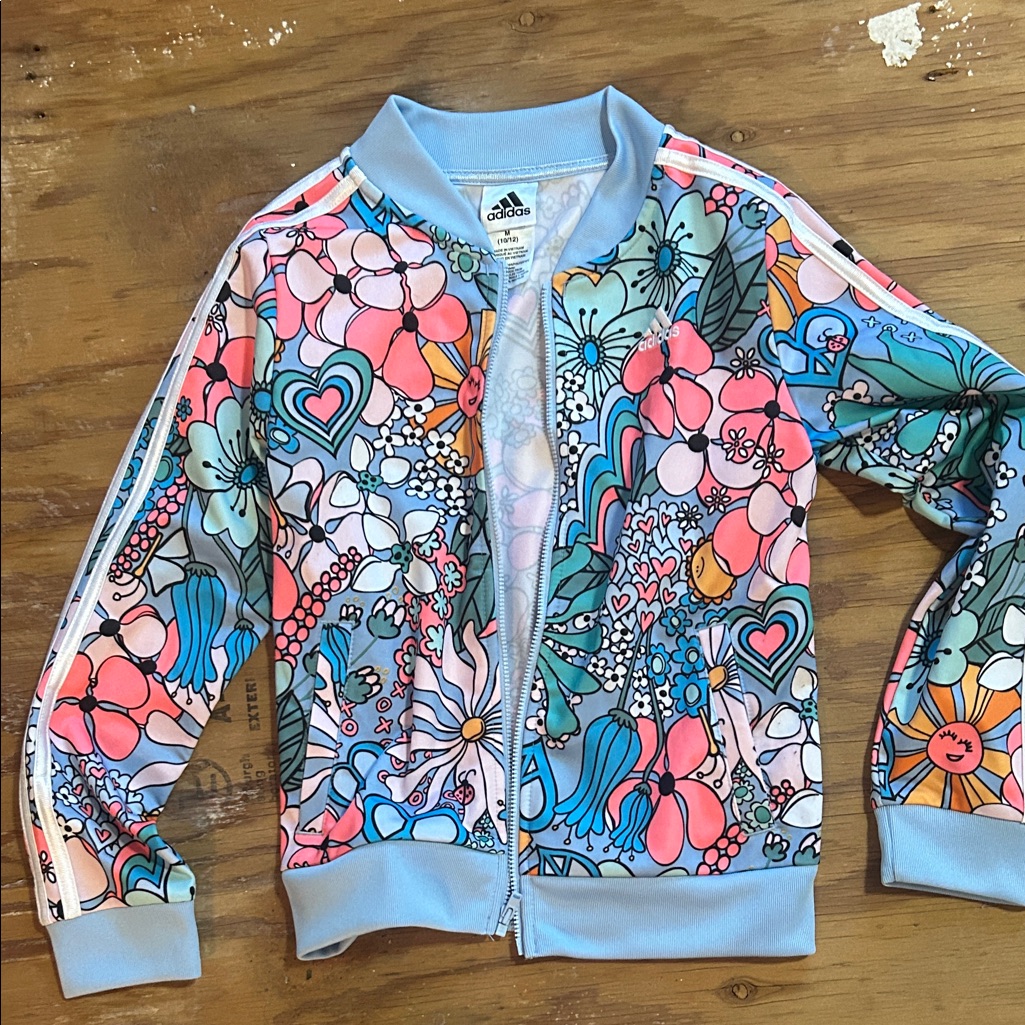 Nwot Adidas Girls Colorful Floral Track Jacket